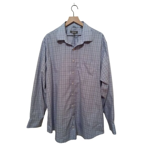 KENNETH Cole Reaction Blue Plaid Regular Fit Casual Button Down Shirt Sz 2XL - Picture 1 of 7